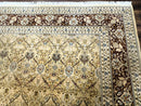 Fine Pak Persian Rug 9x12, Gold and Wine Red, Panel Design, 330 KPSI