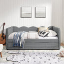 Gingham Daybed With USB Charging Port, Wave-Shaped Design
