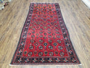 4 x 8 Handmade Baluch Afghan Turkoman Tribal Wool Rug Organic Dyes 8x4 Carpet