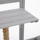 Outdoor Cat House, DIY Cat Enclosure Catio with Double Enter Doors, Light Grey Pine Wood, 62.8'L x 32.2'W x 68.5'H