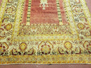 4' 5" X 7' Antique HandmadeTurkish Prayer Melas Oushak Wool Rug Mehrab Nice