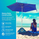 Deep Ocean Blue All In One Beach Umbrella System Ultra Base