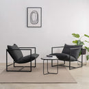 Aidan Sling Chair Dark Grey Metal Frame Shredded Foam