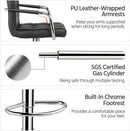 Bar Stools Set Of 2 Adjustable PU Leather Black Swivel