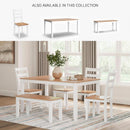 Dining Table Set White Mango Wood Contemporary Style Edition