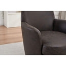 PU leather Swivel Barrel Chair, Swivel Accent Chairs Armchair for Living Room, Reading Chairs for Bedroom Comfy, Round Barrel Chairs with Gold Stainless Steel Base (Brown)