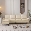 104.5"Modern Sectional Technical leather L-Shaped Sofa Couch with Convertible Ottoman