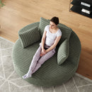 55''L Corduroy Chenille Foam Single Swivel Chair, Fluffy Modern Sleeper, 360 Degree Swivel Chair for Living Room, Bedroom, Lounge and Projection Room