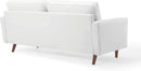 Valour Performance Velvet Sofa White Mid Century Modern