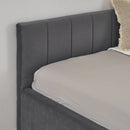 Full Size Upholstered Tufted Bed Frame with Two Drawers, Sofa Bed Frame with Comfortable Backrest and Armrests, Velvet, Grey(79.5''x58''x25'')