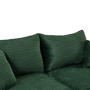 Modern Style Single Sofa Couch with Storage, USB Ports, Cup Holders, Green Corduroy