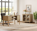 Distressed Oak Farmhouse Executive Desk With Glass