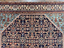 Antique Persian Rug 5 x 6.7, Navy Blue & Ivory, Handmade Persian Wool Carpet, Hamadan Angelas Rug