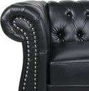 Black Faux Leather Chesterfield Sofa Set 3 Seater Loveseat