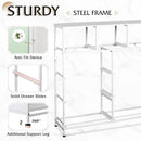 9 Drawer Fabric Dresser White With Steel Frame And Wood Top