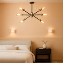 Black And Gold 6 Light Sputnik Ceiling Chandelier Semi Flush Mount UL Listed