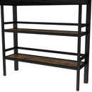 Twin Size Metal Loft Bed with Storage Shelf, Loft Bed with Easy Climbing Ladder and Guardrails for Kids, Black