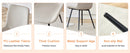 Table and chair set.A minimalist retro rectangular dining table with a textured top and black metal legs.Paired With 4 Warm Light Gray Artificial PU Chairs With Curved Widened Cushion Design.