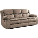 Manual Double Reclining Brown Sofa 87 Inch Wide Living Room