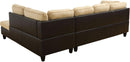 Beige 105 Inch L Shaped Sectional Sofa With Storage Ottoman