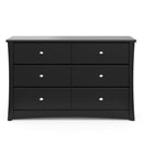 Crescent 6 Drawer Double Dresser Black GREENGUARD Gold