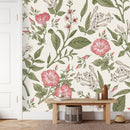Stylish Wildflowers on Light Background Wallpaper Fashionable