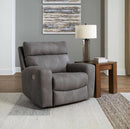 Dark Brown Faux Leather Wall Hugger Power Recliner Headrest