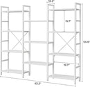 White 11 Shelf Open Display Bookcase For Home Office