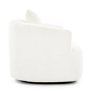 360° Swivel Barrel Sofa Chair with Throw Pillow, Chenille Upholstered Accent Chair, Beige, 38.2'