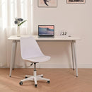 Armless Office Chair,Ergonomic Small Computer Desk Chair with Wheels,Adjustable Rolling Chair, Support Swivel Task Chair for Small Spaces living room,bedroom(White)
