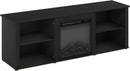 70 Inch TV Stand With Electric Fireplace Americano Finish