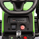 Ride on Tractor with Trailer,24V Battery Powered Electric Tractor Toy, 200wx2motor 1.86-4.97MPH/Remote Control,electric car for kids,Three speed adjustable,USB,MP3, Bluetooth,LED light, safety belt.