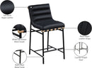 Black Vegan Leather Counter Stool 18W X 24D X 37.5H
