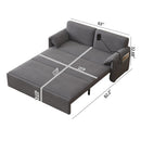 63-inch large folding sofa bed velvet multifunctional double sofa bed, three modes switch, suitable for sitting, lying and sleeping, suitable for living room, bedroom, apartment, office,gray