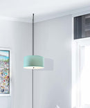 2 Light Swag Plug-In Pendant 14"w Island Paradise Blue with Diffuser, Black Cord