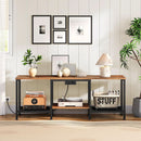 Rustic Brown And Black LED TV Stand With Charging Station Up To 55 Inches