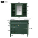 Bathroom Vanity With Mirror Cabinet, Single Sink With 2 Soft Closing Doors And 4 Drawers