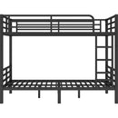 Metal Full XL over Full XL Bunk Bed for Teens and Adults,Space-Saving/Noise Reduced/No Box Spring Needed, Black