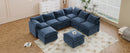 Mirod Versatile 8-Piece Modular Sofa Bed with Storage,Stylish Faux Double-Layer Cushions,Comfortable & Durable Design,Perfect for Any Living Space