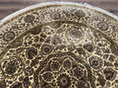 Round Indo Persian Rug 8x8 ft, Large Hand Knotted Vintage Wool Circular Carpet, 8ft Round Oriental Rug, Floral Medallion, Cream and Green