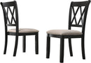 Windvale Black Cross Back Fabric Upholstered Dining Chair Set Of 2
