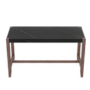 5-Piece Counter Height Dining Set, Faux Marble Bar Table with 4 Upholstered Chairs, Mid-Century Style for Kitchen or Small Spaces