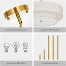 4 Light Drum Chandelier 18 Inch Antique Brass Pendant Light