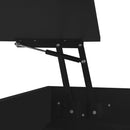 U-Can Lift-Top Coffee Table with 2 Drawers, Modern Square Coffee Table with Glass Top and High-Gloss Finish, Hidden Space and LED Lights for Living Room