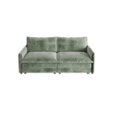 Corduroy Fabric Loveseat Sofa Couch for Living Room, Upholstered Large Size Deep Seat 2-Seat Sofa with 2 Pillow