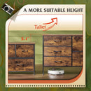 Rustic Brown Wood Grain 5 Drawer Dresser For Bedroom