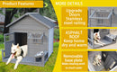 Large dog house, long 44.2' x wide 44.6' x high 44.6' Solid wood asphalt roof dog house with large terrace for large dogs, weatherproof large dog house ,Small wooden doors that can be locked