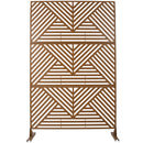 Freestanding Decorative Privacy Screen for Deck Balcony Patio, Metal Privacy Screen 76' H×48' W, Brown