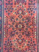 Antique Persian Sarouk Rug 2x4, Red, Fine 260 KPSI