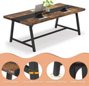 Dining Table For 8 70.87 Inch Rectangular Wood Metal Frame
